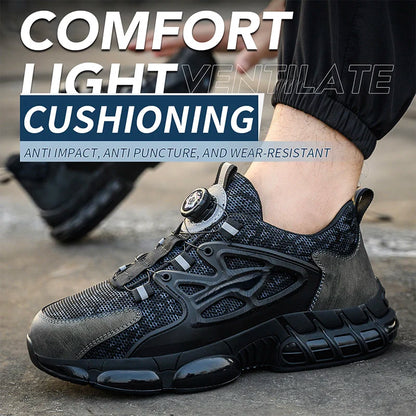 Rotating Button Steel Toe Shoes Air Cushion