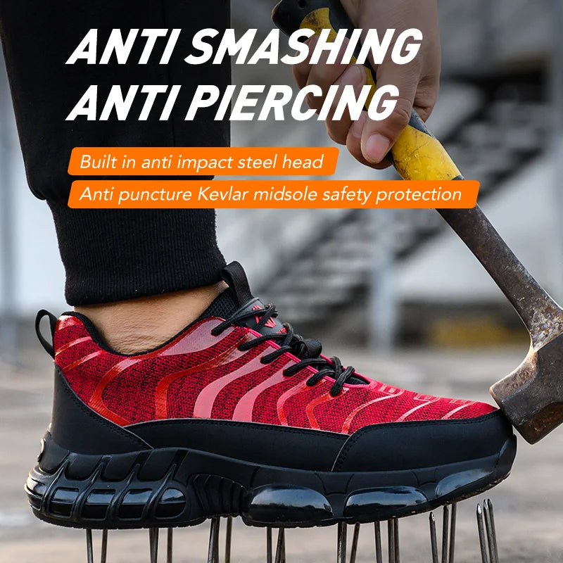 Fashion Air Cushion Safety Shoes Men Women Indestructible Boots