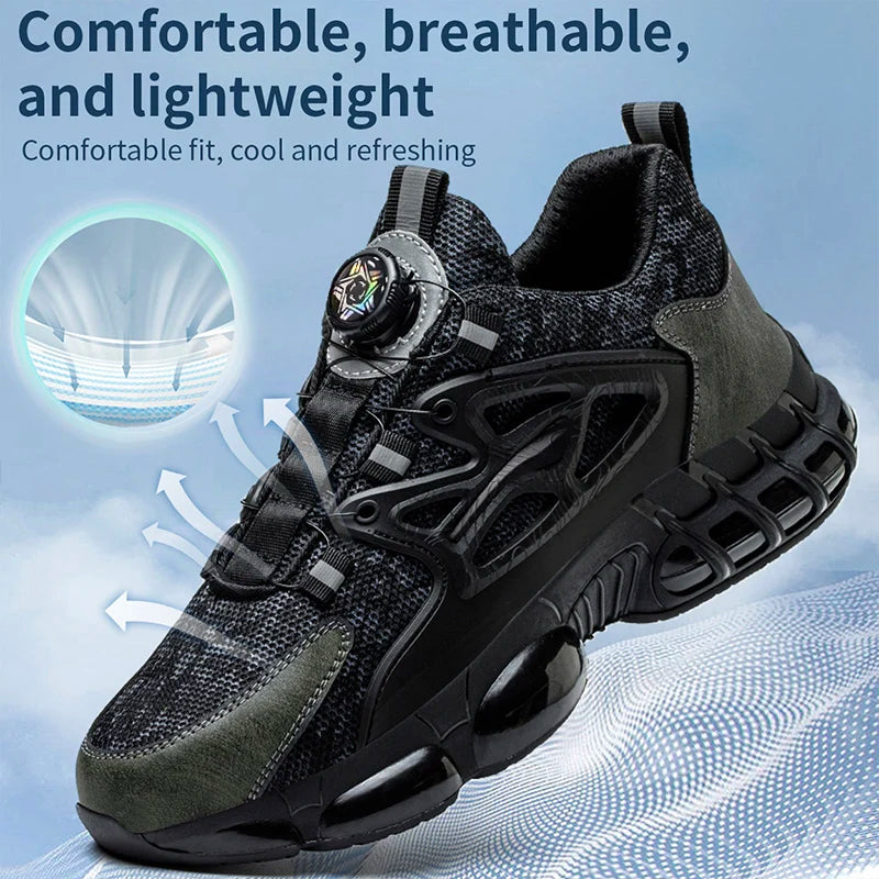Rotating Button Steel Toe Shoes Air Cushion