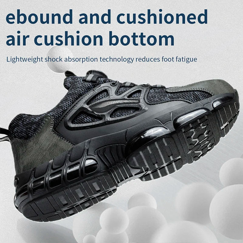 Rotating Button Steel Toe Shoes Air Cushion