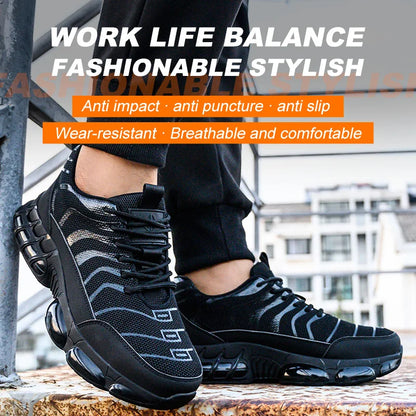 Fashion Air Cushion Safety Shoes Men Women Indestructible Boots