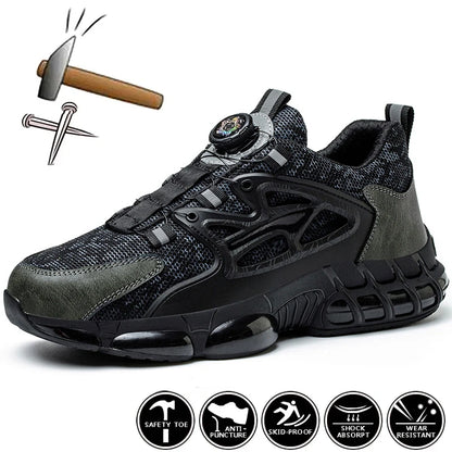 Rotating Button Steel Toe Shoes Air Cushion