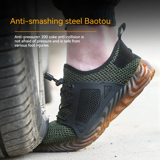 Steel Toe Mesh Work Boots Indestructible Safety Shoes