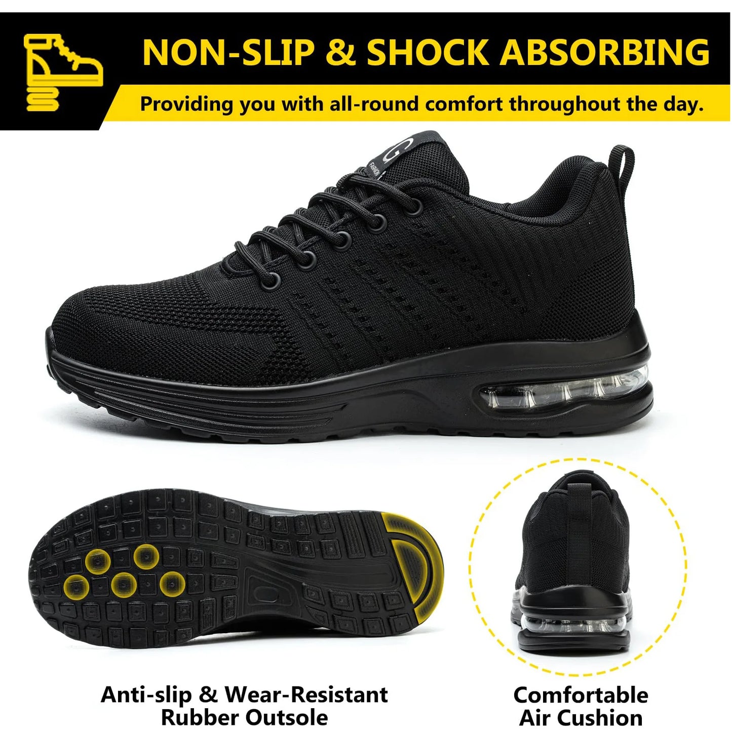 Air Cushion Work Safety Shoes Breathable Men Women