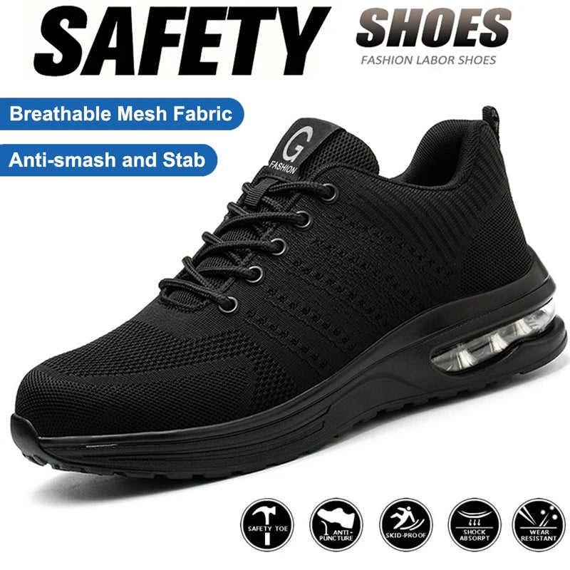 Air Cushion Work Safety Shoes Breathable Men Women
