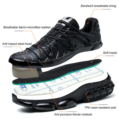 Men Steel Toe Work Shoes Comfortable Safety Sneakers